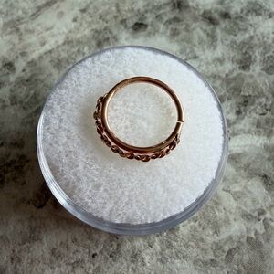 Pupil Hall Rose Gold 14k Seam ring with chain 11/32”